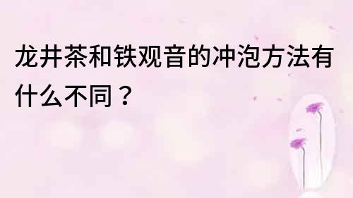 龍井茶和鐵觀音的沖泡方法有什么不同？
