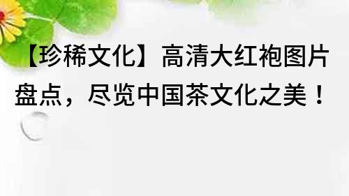 【珍稀文化】高清大紅袍圖片盤點，盡覽中國茶文化之美！