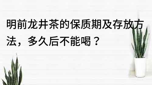 明前龍井茶的保質期及存放方法，多久后不能喝？