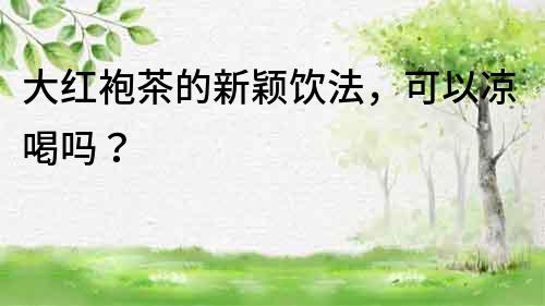 大紅袍茶的新穎飲法，可以涼喝嗎？