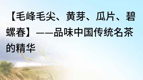 【毛峰毛尖、黃芽、瓜片、碧螺春】——品味中國傳統名茶的精華