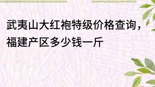 武夷山大紅袍特級價格查詢，福建產區多少錢一斤