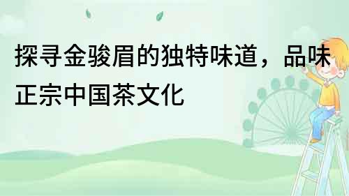 探尋金駿眉的獨特味道，品味正宗中國茶文化