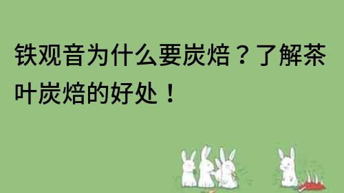 鐵觀音為什么要炭焙？了解茶葉炭焙的好處！
