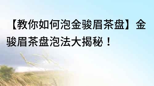 【教你如何泡金駿眉茶盤】金駿眉茶盤泡法大揭秘！