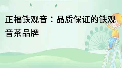 正福鐵觀音：品質保證的鐵觀音茶品牌
