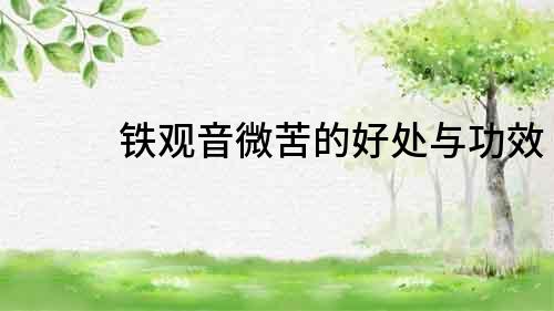 鐵觀音微苦的好處與功效